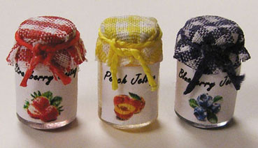 Dollhouse Miniature 3 Jars of Jelly